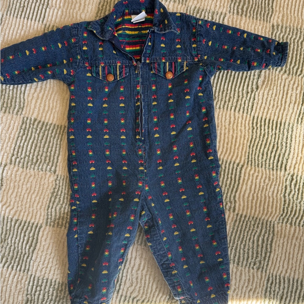 Colorful Denim Baby Jumpsuit